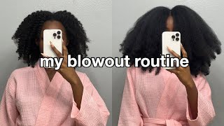 HOW I BLOWOUT MY THICK NATURAL HAIR  NO HEAT DAMAGE type 4 ✨💆🏾‍♀️ [upl. by Ydor]