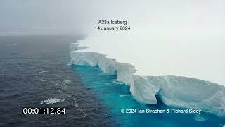 Iceberg A23a  Drone footage of the largest iceberg on earth eroding in the Southern Ocean [upl. by Kele]