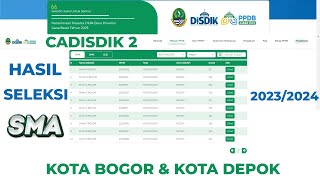 Hasil Seleksi PPDB SMA 2023 2024 Passing Grade Kota Bogor dan Kota Depok  Kejuaraan Rapor amp Zonasi [upl. by Scotty]