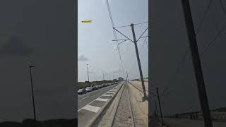 Kusttram ride Zeedijk Ostend Fahrt auf dem Seedeich mit der De Lijn Küstenstrassenbahn shorts [upl. by Wattenberg]