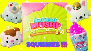 SMOOSHY MUSHY Squishies Unboxing Scented Yummy Munchies Bakies and Sweeties Squishies [upl. by Oidualc]