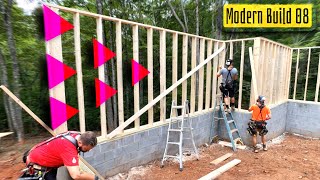 Modern Home Build  08  foundation wall wood framing [upl. by Brandyn1]