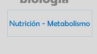 Nutrición  Metabolismo [upl. by Nnad]