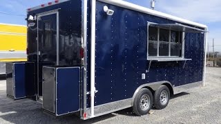 Concession Trailer 85 x 18 Indigo Blue Catering Event Food Trailer [upl. by Norak510]