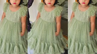 DIYDesigner net baby frock cutting and stitchingparty wear dress for kids34 years baby frock [upl. by Nayrbo]