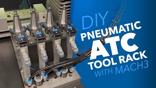 DIY pneumatic ATC tool holder rack for a Mach3 controlled Super Prolight 1000 CNC [upl. by Lotsyrk]