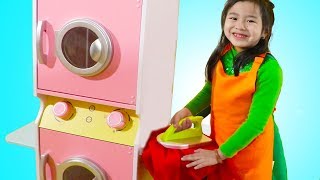 Jannie Pretend Play with Washing Machine Toy [upl. by Namas]