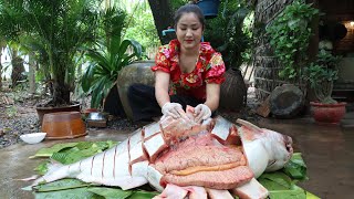 Countryside Life TV Big river fish cooking by mother and daughter with country style [upl. by Corwin605]