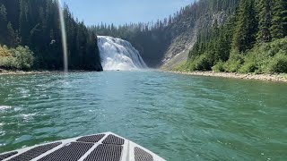 Jet boating the Murray River to Kinuseo Falls Tumbler Ridge British Columbia [upl. by Aninep415]