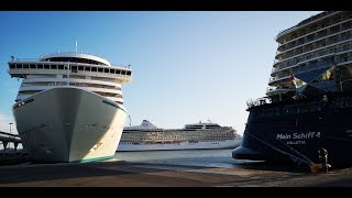 5 Cruceros hacen escala simultanea en el puerto de Valencia [upl. by Deppy]