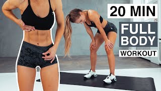 20 MIN FULL BODY WORKOUT Intense Routine No Equipment [upl. by Moyna]