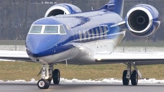 Azerbaijan Gulfstream G550 Take Off at Airport BernBelp [upl. by Gerdi872]