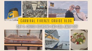 CARNIVAL FIRENZE CRUISE VLOG DAY 2 Cruise Boarding Ship Tour Food Reviews and Sail Away [upl. by Naillij]