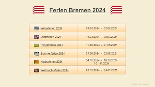 Ferien Bremen 2024 [upl. by Mignonne]