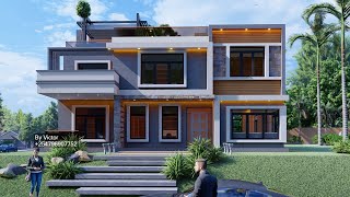 4 bedroom house plan design modern villa [upl. by Kelvin168]