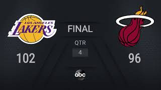 Lakers  Heat Game 4  NBA on ABC Live Scoreboard  NBAFinals Presented by YouTube TV [upl. by Giacomo]