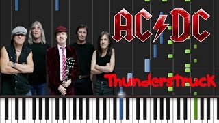 ACDC  Thunderstruck Synthesia Tutorial [upl. by Onairelav48]