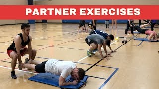 PARTNER EXERCISES  Bands amp Body Weight Workouts [upl. by Atinel]