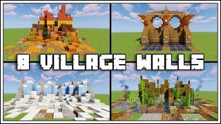 8 Awesome Village Wall Designs For Minecraft 114 [upl. by Rick]