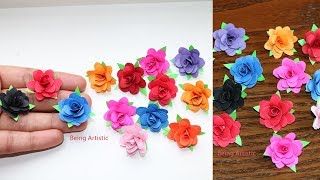 How To Make Small Paper Rose Flower  DIY Handmade Craft  Paper Craft [upl. by Naivatco930]