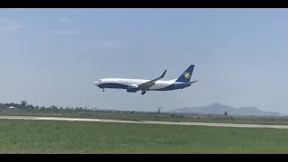 RwandAir Boeing 737 Landing in Lagos Nigeria [upl. by Alvy88]