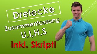 Konstruktion besonderer Punkte im Dreieck  U H S I  KURZE Zusammenfassung mit SKRIPT [upl. by Yztim286]