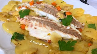 SPIGOLA BRANZINO CON LE PATATE IN PADELLA  Senza Forno  RICETTA FACILE E MOLTO GUSTOSA [upl. by Ariday659]