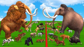 Prehistoric Mammals vs ARK Prehistoric Animals vs Dinosaur vs Woolly Mammoth Animal Epic Battle [upl. by Rae]