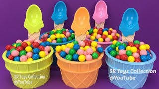 Bubble Gum Ice Cream Surprise Toys Spider Man Chupa Chups Ball Trolls Kinder Joy Despicable Me 3 Toy [upl. by Bremser]