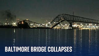 Bridge collapses in Baltimore  mass casualty event declared [upl. by Lorena]