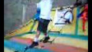 Rope ladder carnival game  WALKING BACKWARDS  How to climb the rope ladder carnival game [upl. by Joost870]