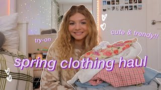 SPRING TRYON CLOTHING HAUL 2022 trendy cute amp transitional outfit essentials [upl. by Eikcin297]