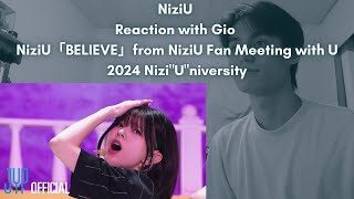 NiziU Reaction with Gio NiziU「BELIEVE」from NiziU Fan Meeting with U 2024 NiziquotUquotniversity [upl. by Caughey]