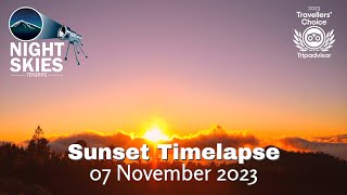 Sunset Timelapse 07 November 2023 [upl. by Dupuis]