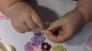 HOW TO MAKE A DAISY RIBBON FLOWER [upl. by Ardnaed]