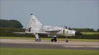 SAAB Viggen AJS37 swedish historic flight at Waddington Airshow 2013 [upl. by Poole]