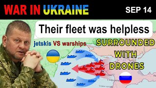 14 Sep FOOTAGE Russian Fleet GETS DISMANTLED BY JETSKIS  War in Ukraine Explained [upl. by Kotz642]