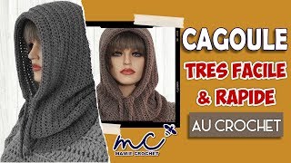 Comment faire une cagoule toutes tailles facile et rapide au crochet tuto pas à pas débutante [upl. by Octavia]