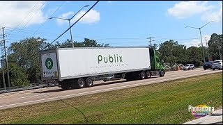 Trucks Miss The Cable Line That Goes Over Pinellas Trail By Inches [upl. by Hadlee]