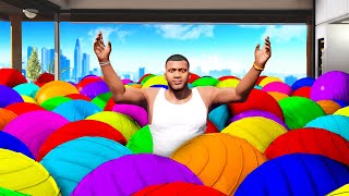 Turning FRANKLINS HOUSE into a BALL PIT in GTA 5 [upl. by Giltzow898]