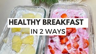 2 Healthy Breakfast Recipes  High Protein Yogurt Parfait yogurtparfait chiapudding [upl. by Nylyak892]