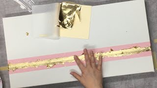 Abstrakte Acrylmalerei mit Blattgold  einfach mit Acrylfarben malen  für Anfänger  Lasurtechnik [upl. by Nur160]