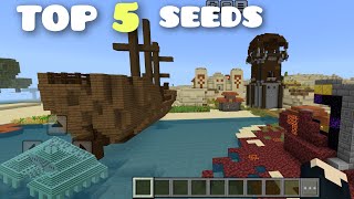 ✅Top 5 melhores Seeds para Minecraft Bedrock 12072 vilas com várias estruturas [upl. by Erhart]