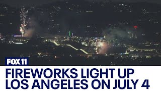 Fireworks go off over LA County [upl. by Remmer]