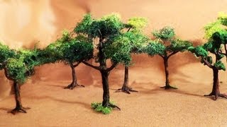 FÁCIL E RÁPIDO COMO FAZER ÁRVORE MINIATURA Diorama parte 2 Árvores  DIY Miniature part 2 Trees [upl. by Idalla]