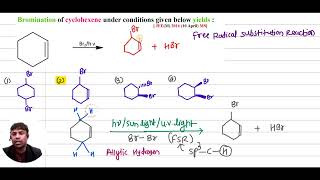 2016 1 Bromination of cyclohexene under conditions given below yields   JEEM 2016 10 April [upl. by Alebasi620]