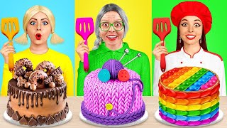 Me vs Grandma Cooking Challenge  Cake Decorating Challenge for 24 Hours by RATATA COOL [upl. by Yeclek]