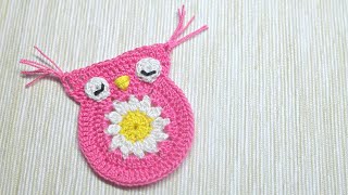 How to crochet an owl applique [upl. by Ardnuasal]