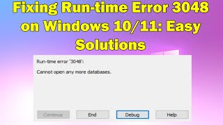 Runtime Error 3048 in Windows 10 or 11 Heres How to Fix It [upl. by Corri]