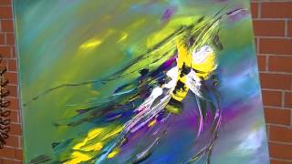 Abstract Painting Demonstration Abstrakte Acrylmalerei Bumblebee at Springtime [upl. by Cohligan]